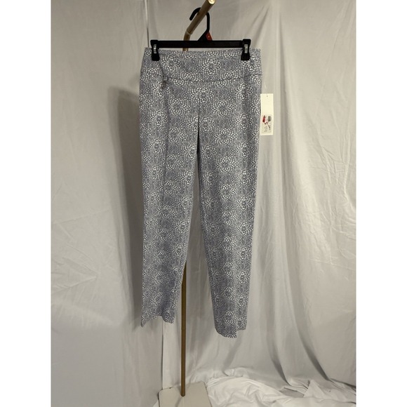 NWT Raffinalla Womens Casual Slimming Pants Size‎ 8 Grey / White